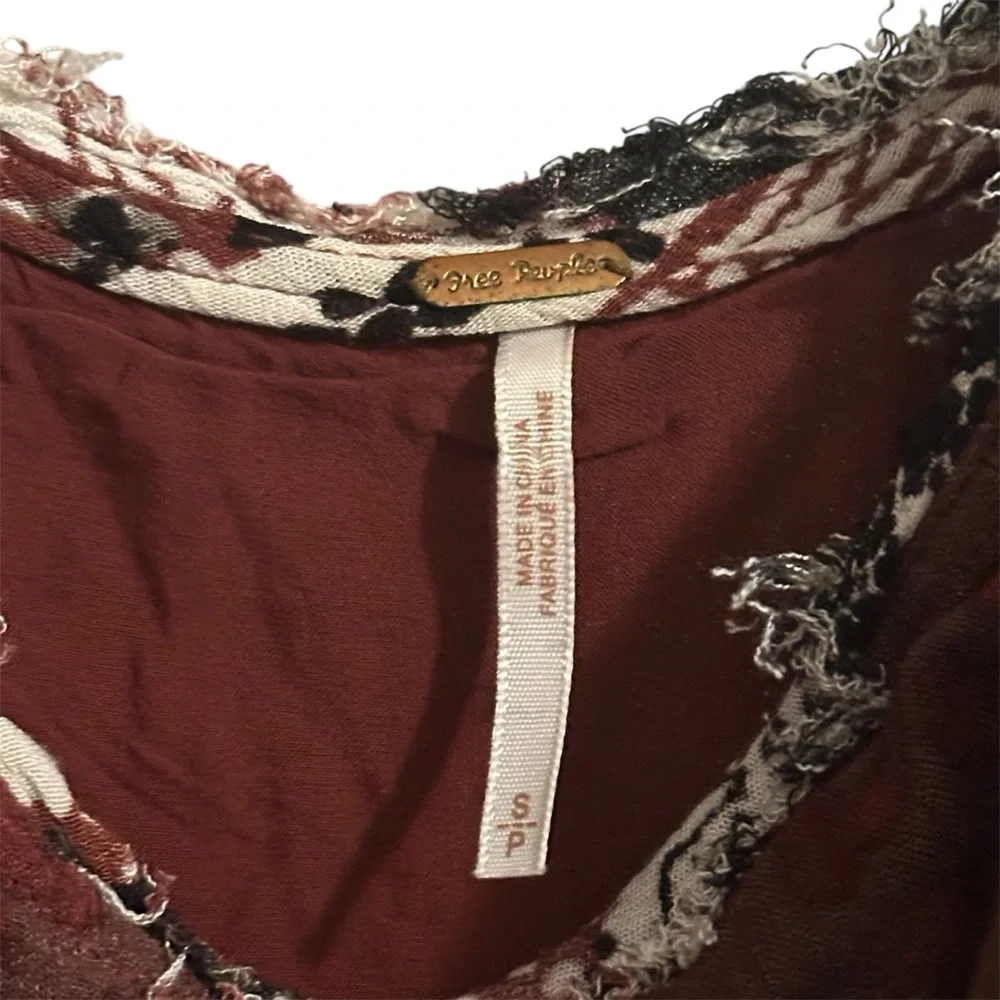 Free People Heart Of Gold Scarlet Dress Size S Flutter Sleeve Boho Oversized